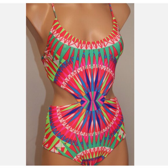 NWT Mara Hoffman Swim Swimsuit Bikini One piece monokini Sz XS SPN Red